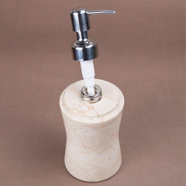 Champagne Marble Liquid Soap Lotion Dispenser - Beige Traditional Stainless - Diamond Home USA