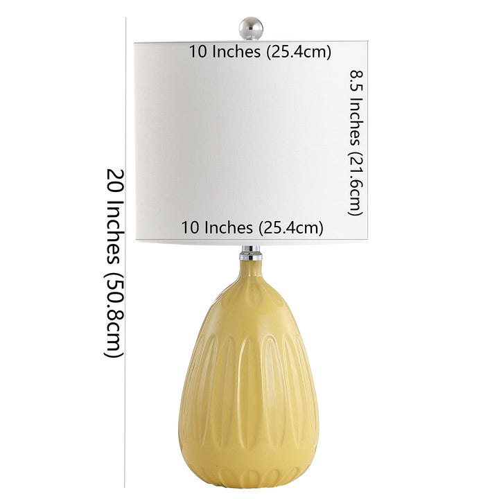 SAFAVIEH Lighting Collection Linnett Yellow 20-inch Bedroom Living Room Home - Diamond Home USA