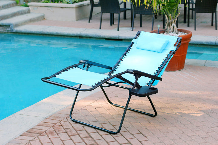 Jeco Oversized Zero Gravity Chair with Sunshade and Drink Tray