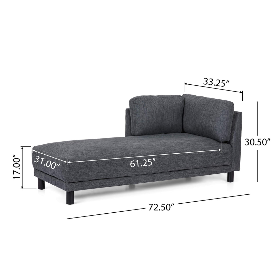 Christopher Knight Home Hyland Chaise Lounge Charcoal + Black - Diamond Home USA
