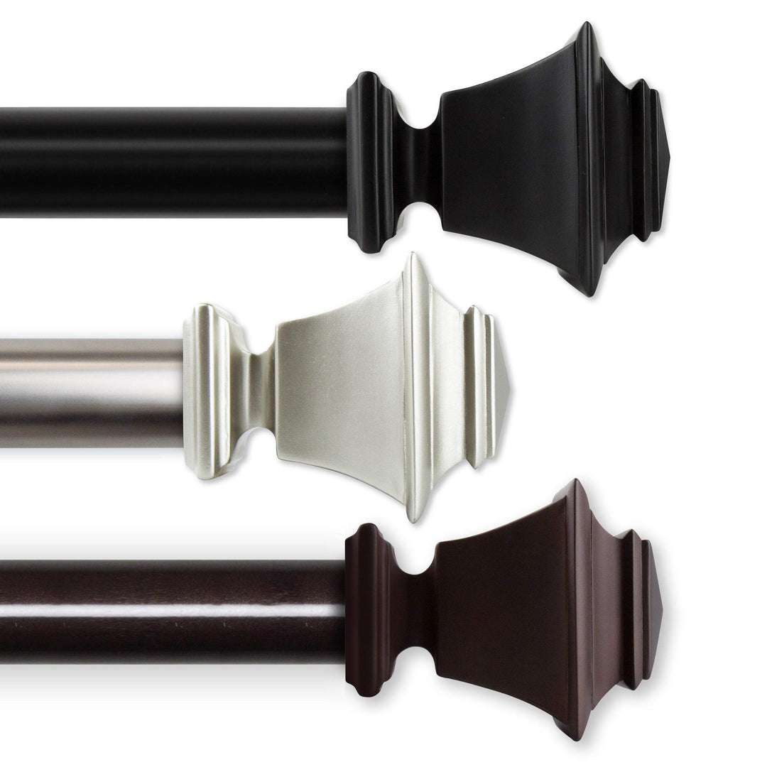 InStyleDesign Schubert 1.5" Adjustable Curtain Rod 85 120 inches Cocoa 66 - Diamond Home USA