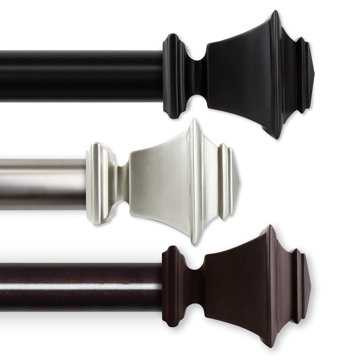 InStyleDesign Schubert 1.5" Adjustable Curtain Rod 85 120 inches Cocoa 66 - Diamond Home USA