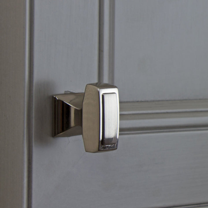 GlideRite Hardware 87390-N-25 1.125 inch Rectangle Deco Cabinet Knobs 25 Pack - Diamond Home USA