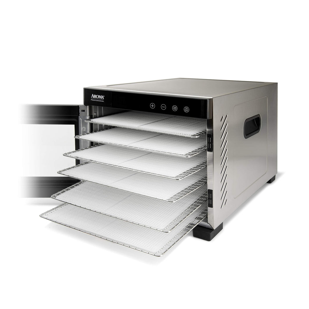Aroma Housewares Professional AFD-965SD Food Dehydrator 6 - Tray Stainless Steel - Diamond Home USA