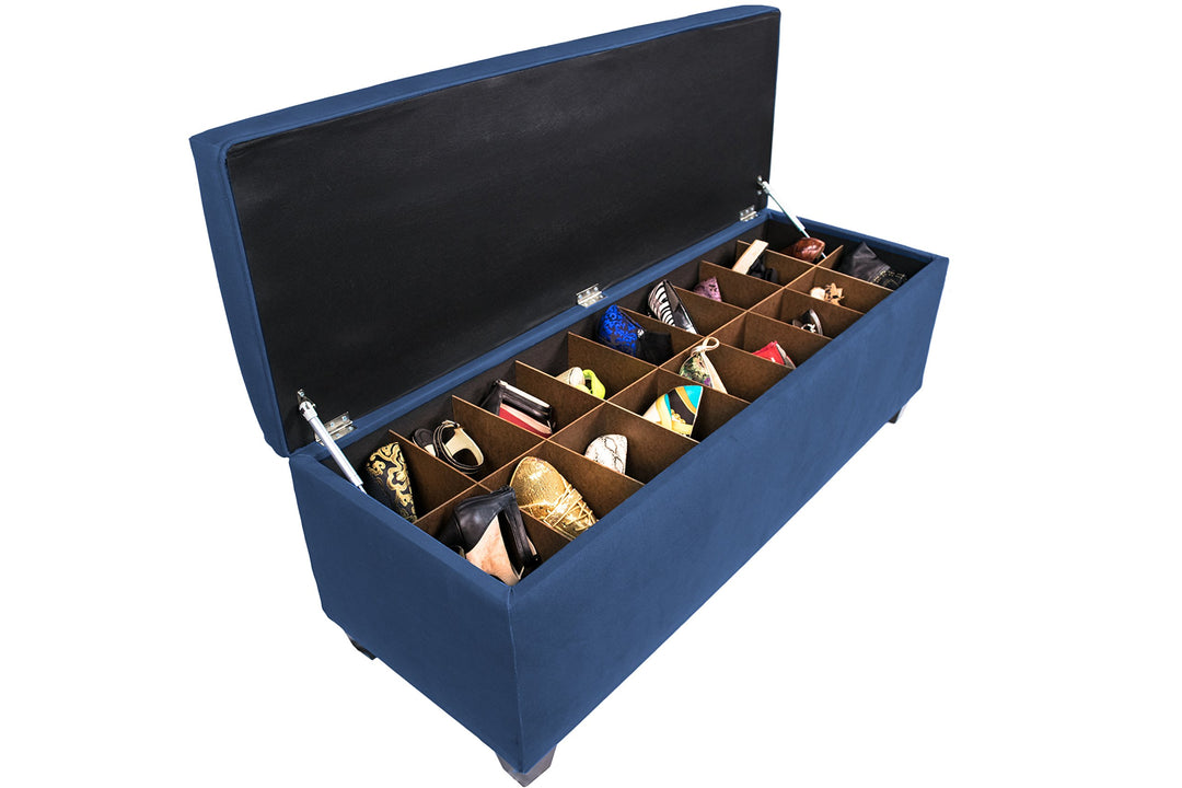 The Sole Secret Obsession Series Diamond Tufted Large Upholstered Lift Top Dark Blue