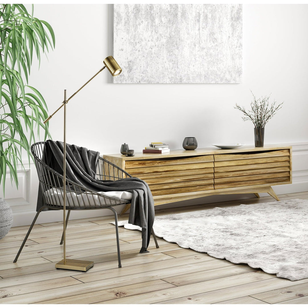 Led Floor Lamp Brass Industrial Modern Contemporary Transitional - Diamond Home USA