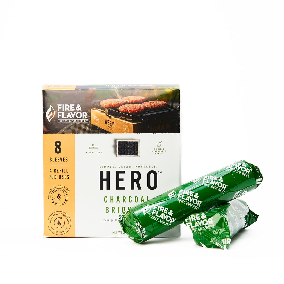 Fire Flavor Hero Charcoal 8 Sleeves 96 Black Ceramic
