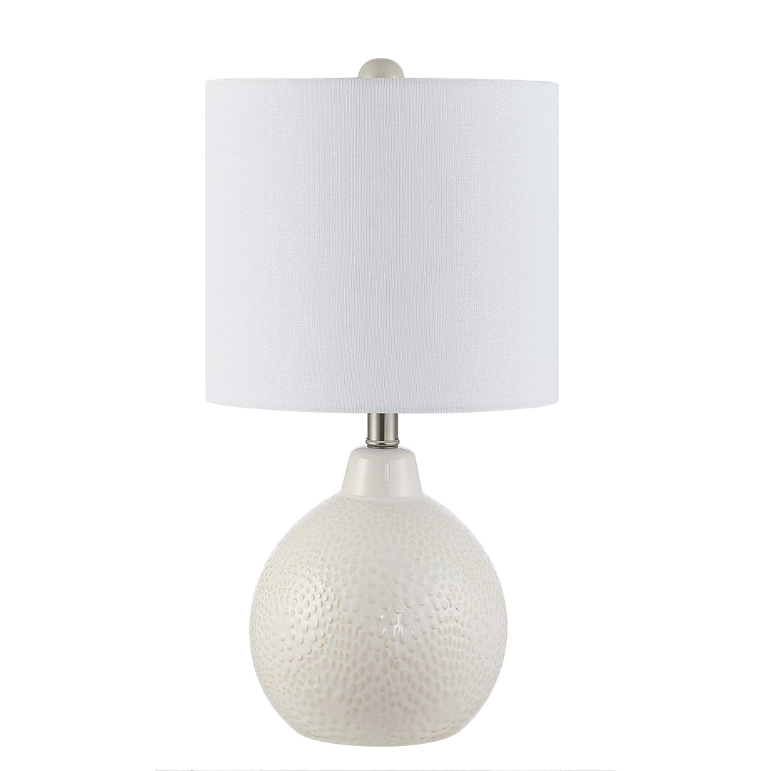 Lighting 20-inch Memphis Ceramic Table Lamp 11" X 20" White Modern - Diamond Home USA