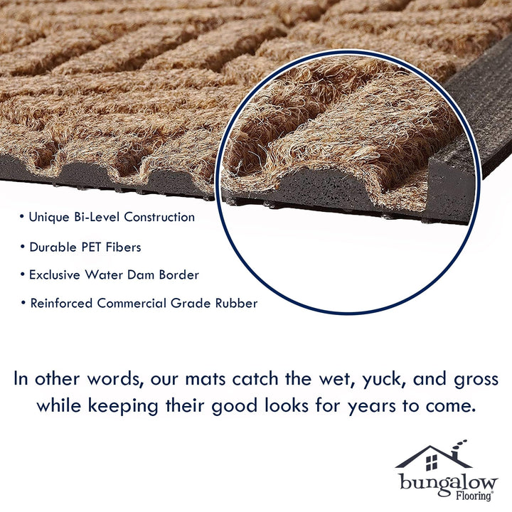 Boxwood 24"x39" Indoor/Outdoor Half Round Door Mat Beige Traditional Semi-Circle Camel - Diamond Home USA