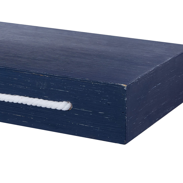 Blue Wood Contemporary Wall Shelf (Set of 3) 32 X 10 3 Modern Natural Finish - Diamond Home USA