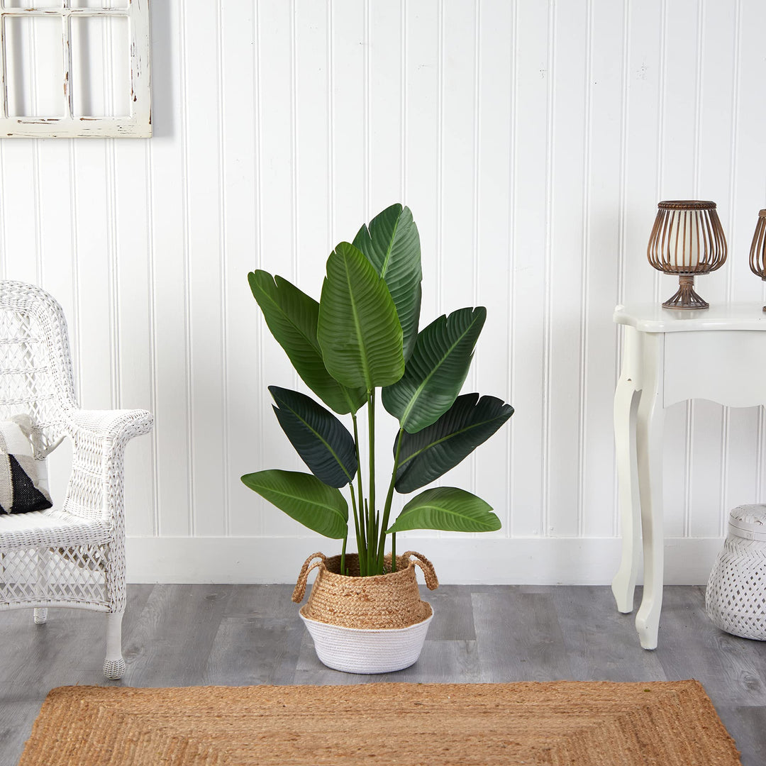 Nearly Natural 4ft. Travelers Palm Artificial Tree in Boho Chic Handmade - Diamond Home USA