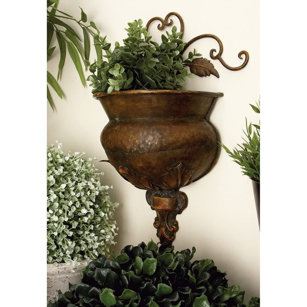 Brown Metal Traditional Planter 18 X 11 6