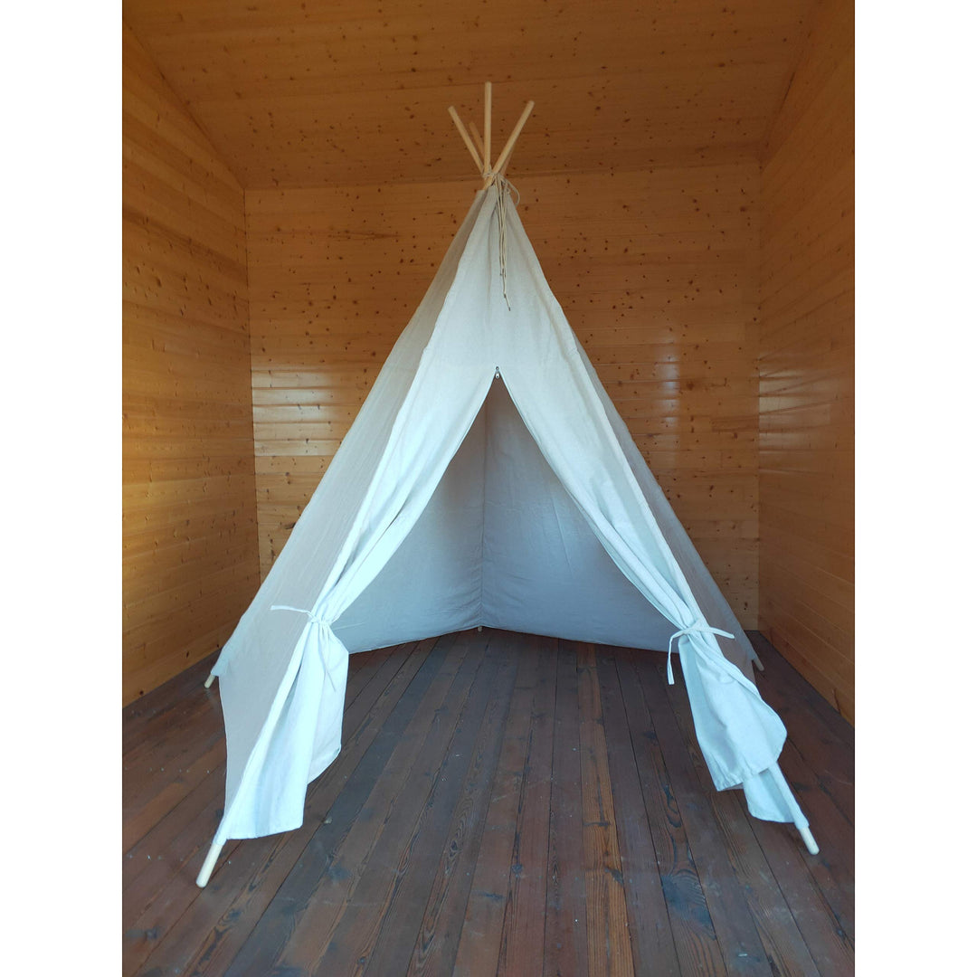 8 Ft Super Large 5pole Teepee Tent for Indoor and Outdoor 5pole8feet White