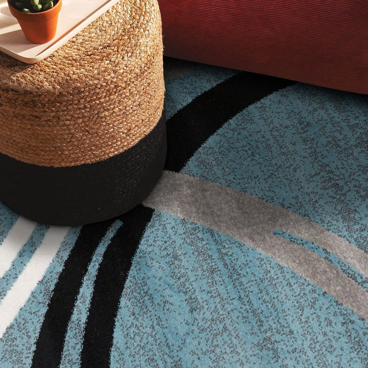 Rugshop Contemporary Abstract Circles Design Area Rug