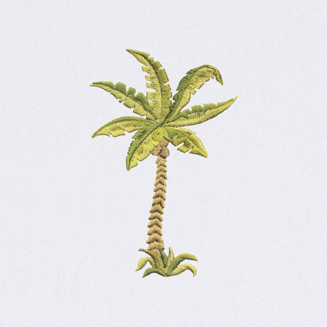 Turkish Cotton Embroidered Palm Tree White Towel Cover with Pocket for - Diamond Home USA