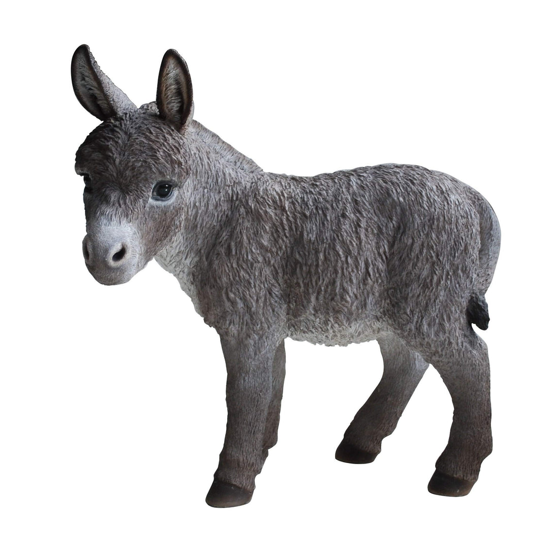 Standing Donkey Looking Left Statue Polyresin