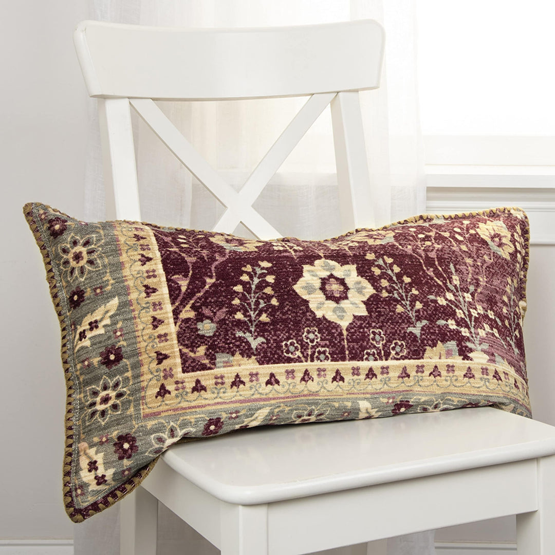 Purple Antique Cotton Pillow Cover Multi Color Textured Transitional Single