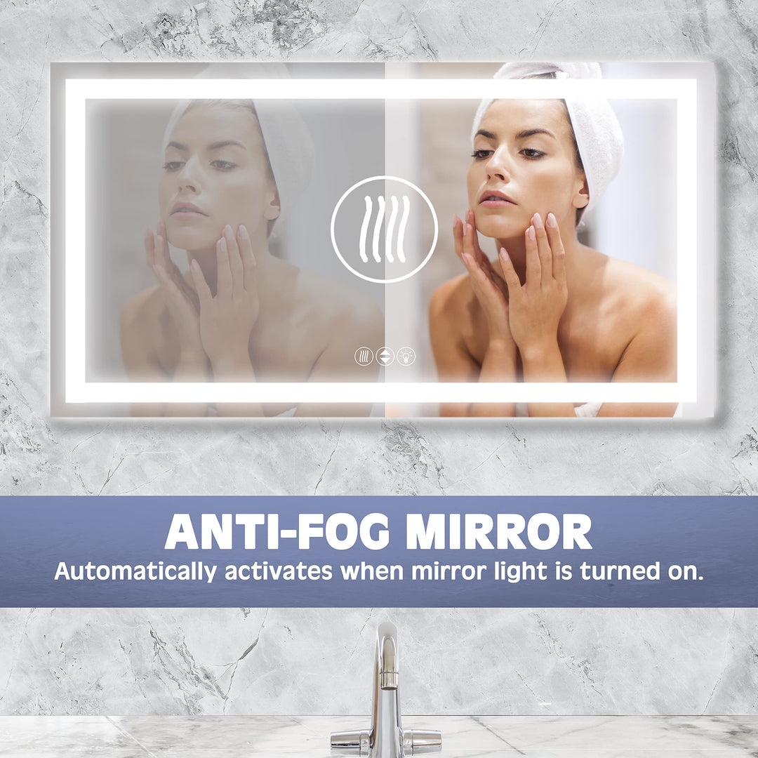 Prominence Home Luxury LED Bathroom/Wall Mirror with Front and Back Light 55x30 inches - Diamond Home USA