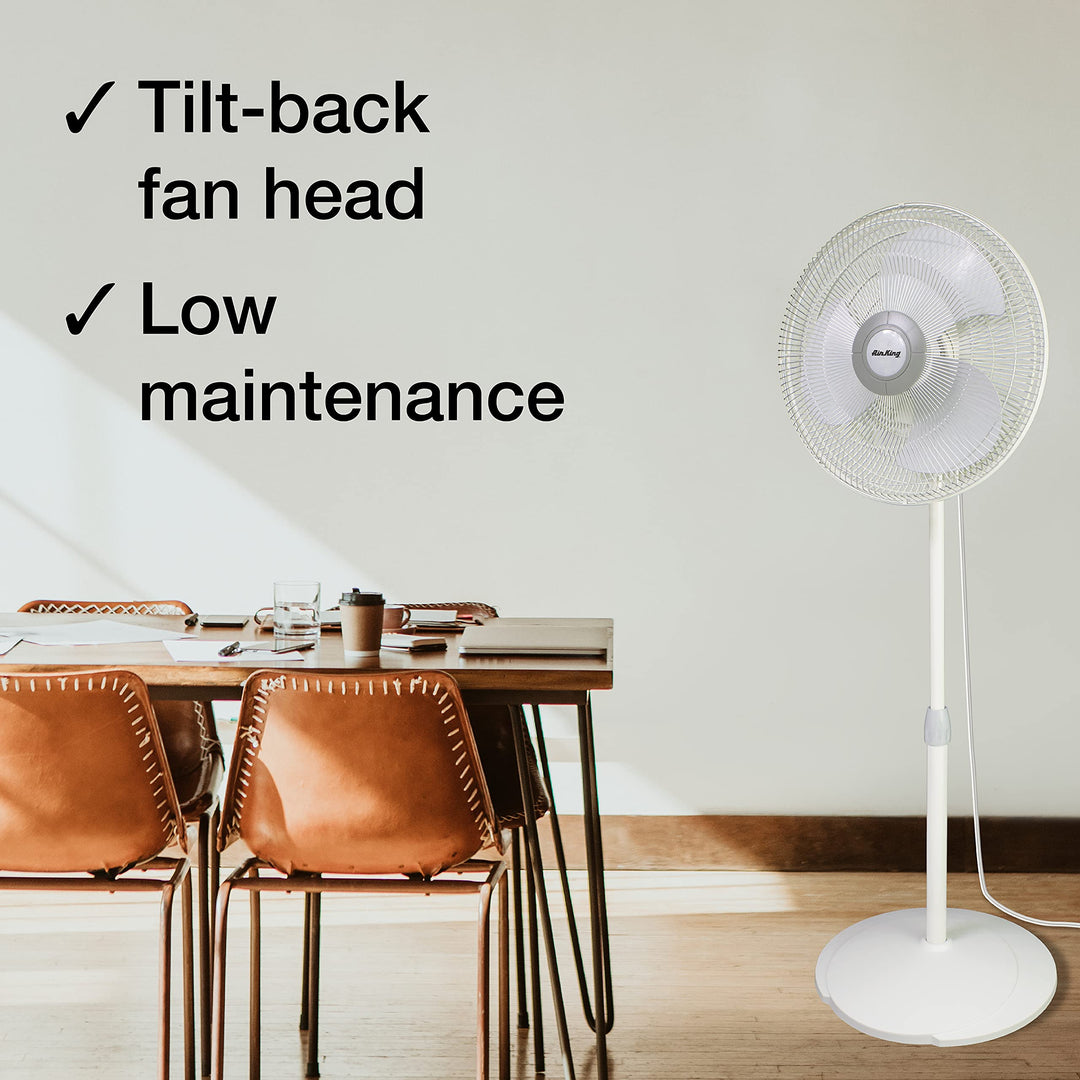 Air King 9126 16-Inch Adjustable Oscillating Pedestal Fan - Diamond Home USA