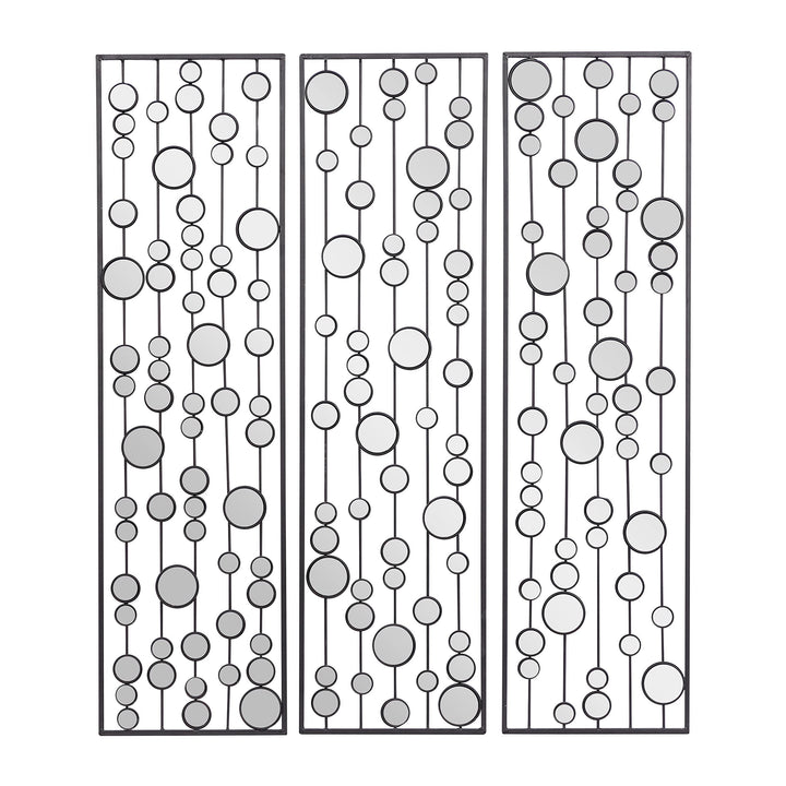 Black Iron Glam Wall Abstract (Set of 3) 36" h 10" w - Diamond Home USA