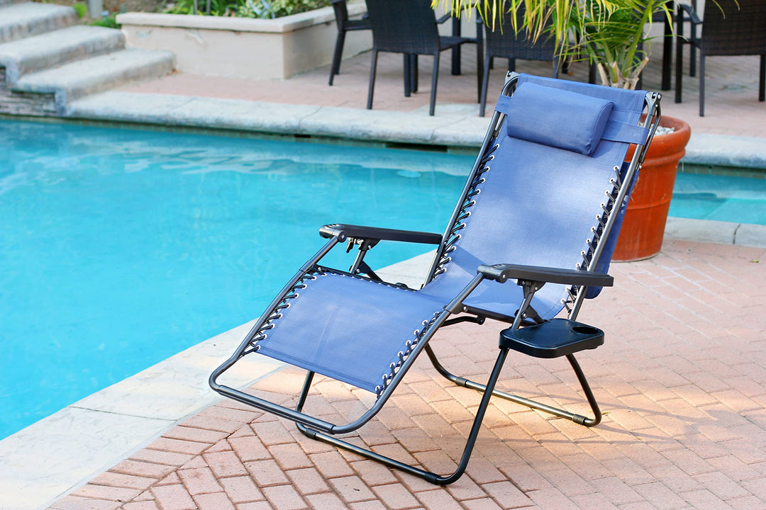 Jeco Oversized Zero Gravity Chair with Sunshade and Drink Tray