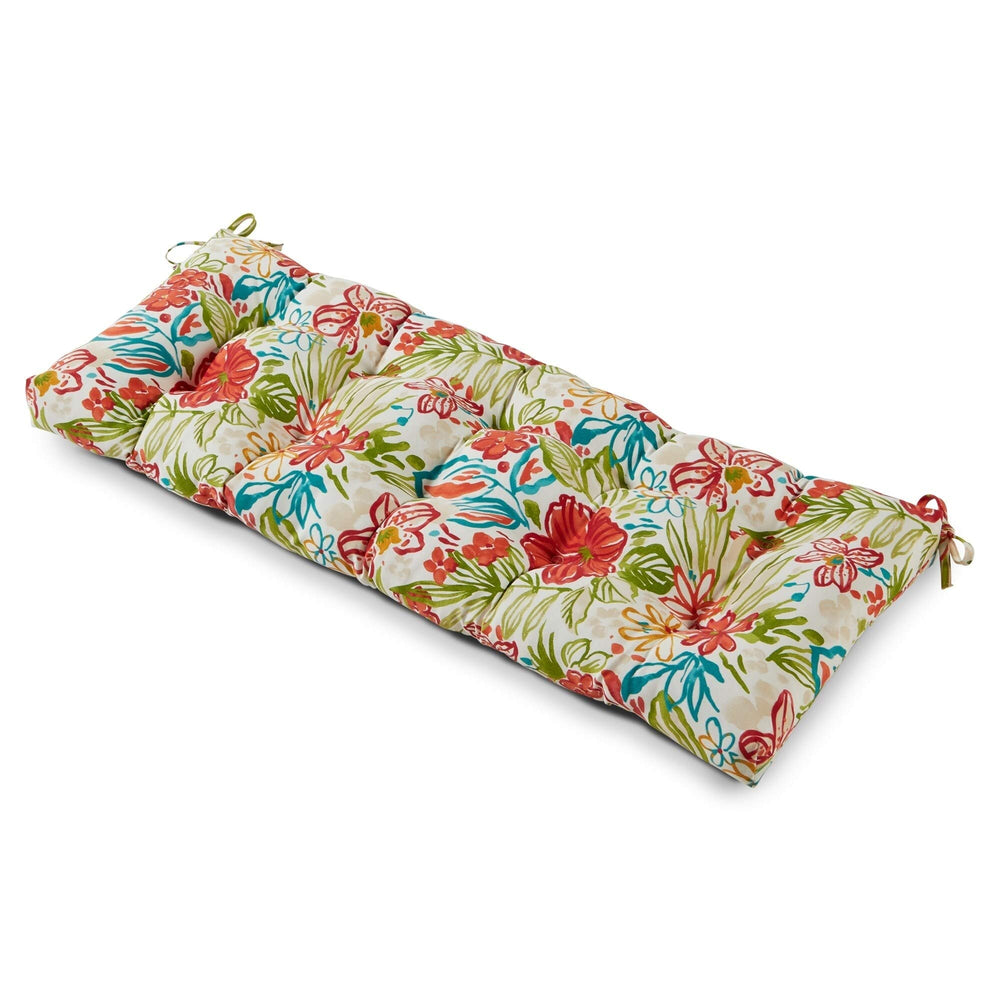 Floral 18-inch X 51-inch Outdoor Bench Cushion Multi Color Casual Transitional - Diamond Home USA