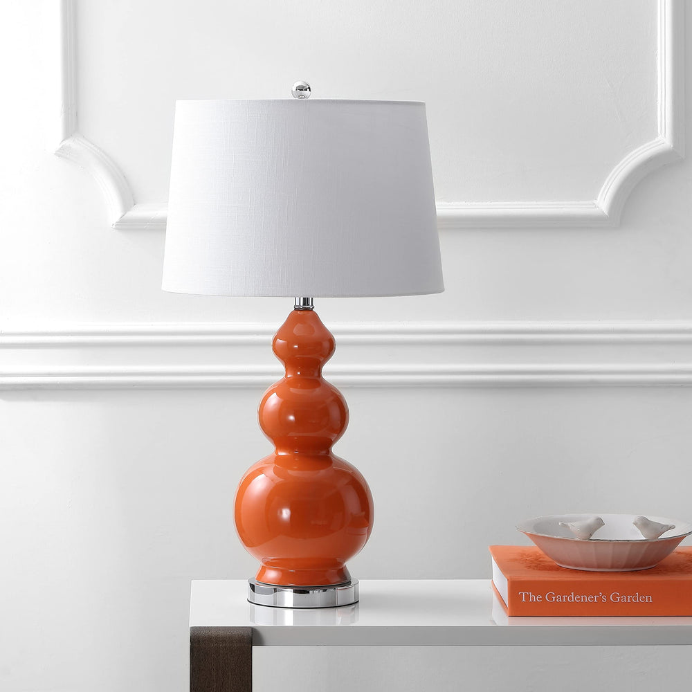 27.5" eramic Led Table Lamp oral Orange Glam Mid-entury Modern ontemporary - Diamond Home USA