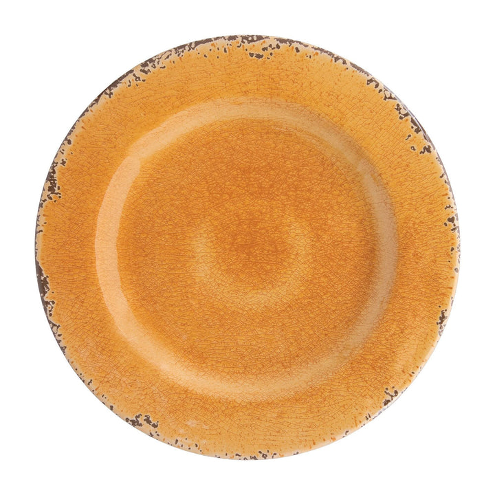 12-Piece Dinnerware Set Orange Solid Casual Round 12 Piece Dishwasher Safe - Diamond Home USA