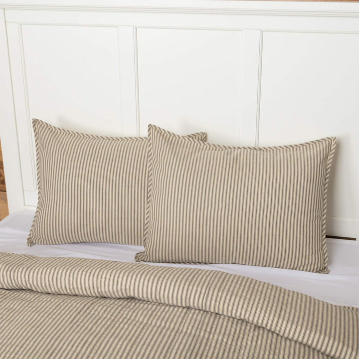 Mill Ticking Stripe Sham - King Black White Striped Farmhouse Cotton Single - Diamond Home USA