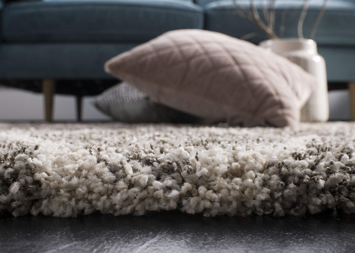 SAFAVIEH Hudson Shag Collection Accent Rug - 4' x 6' Grey & Ivory Trellis Design