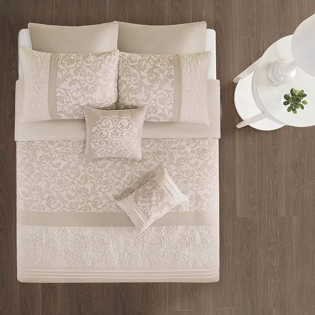 510 DESIGN Luxe Quilted Comforter Set Modern Transitional Design All Season Down