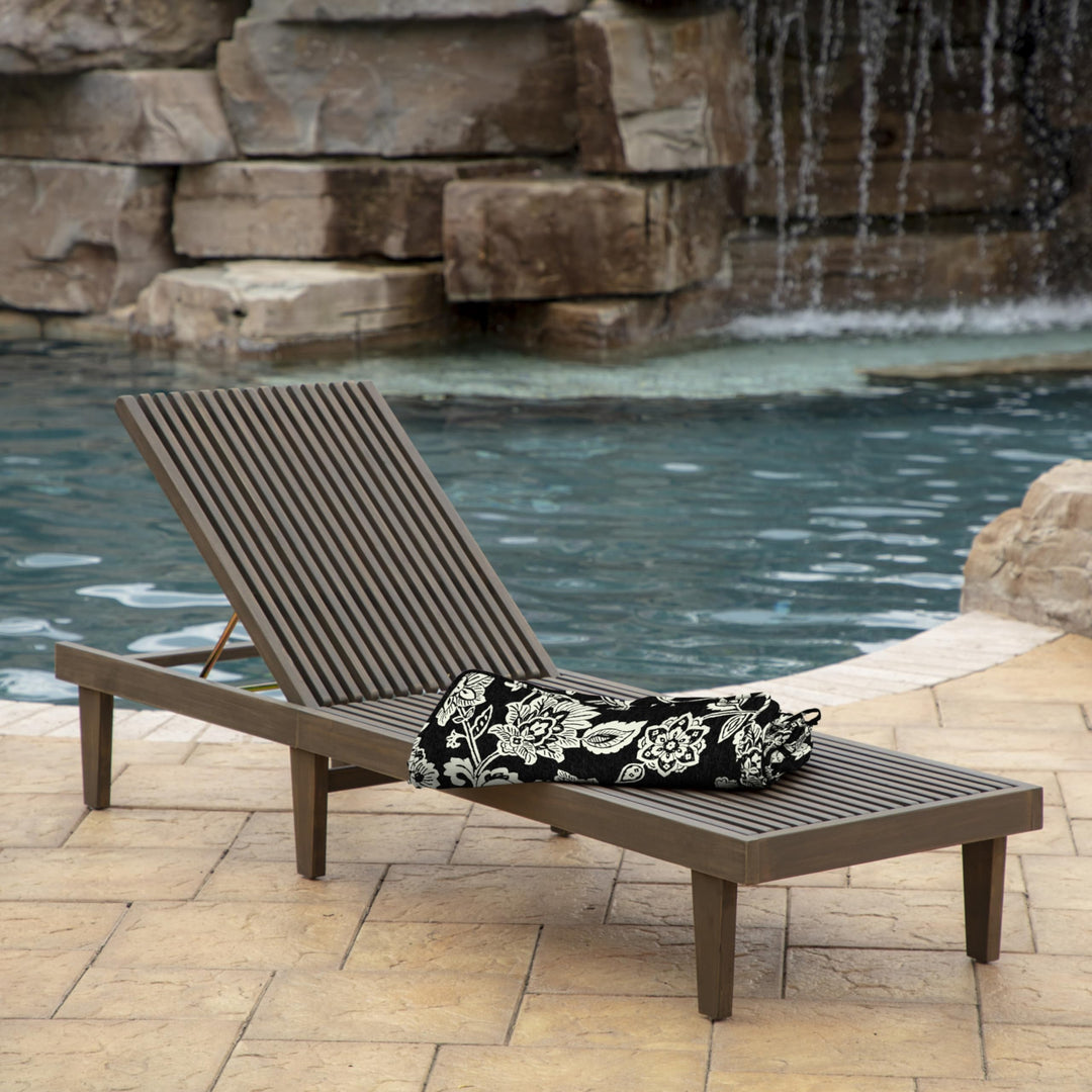 Arden Selections ProFoam Essentials Performance Outdoor Chaise Lounge Cushion 46 Ashland Black Jacobean - Diamond Home USA