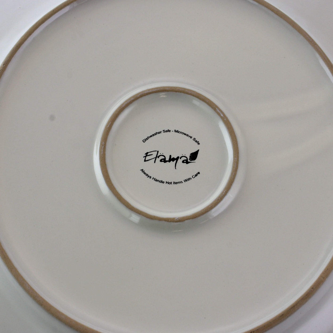 Marketplace Dinnerware Set in Embossed White Beige Solid Casual Round - Diamond Home USA