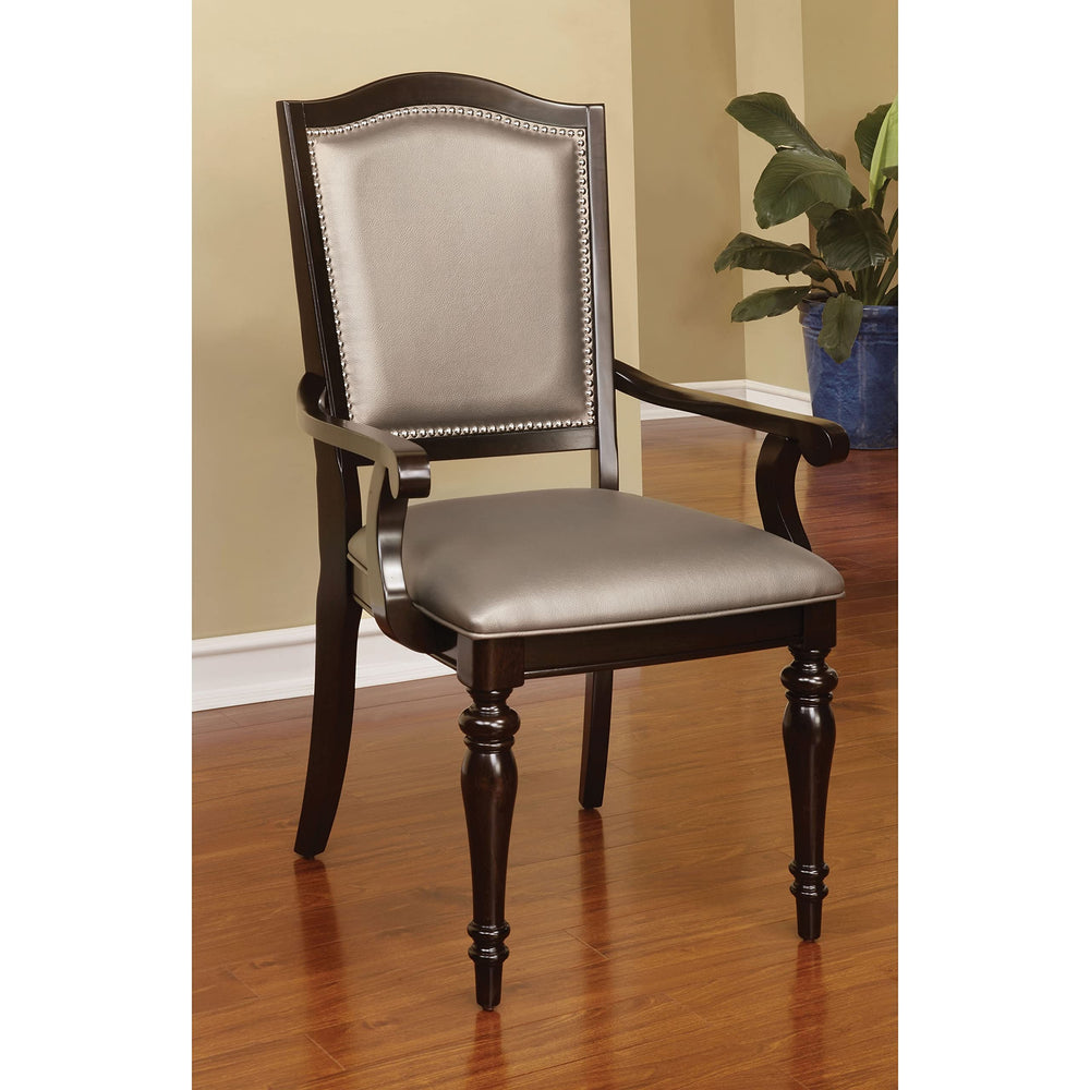 Furniture of America Harllington Leatherette Arm Chair (Set of 2) - 25" W X 25 Grey - Diamond Home USA