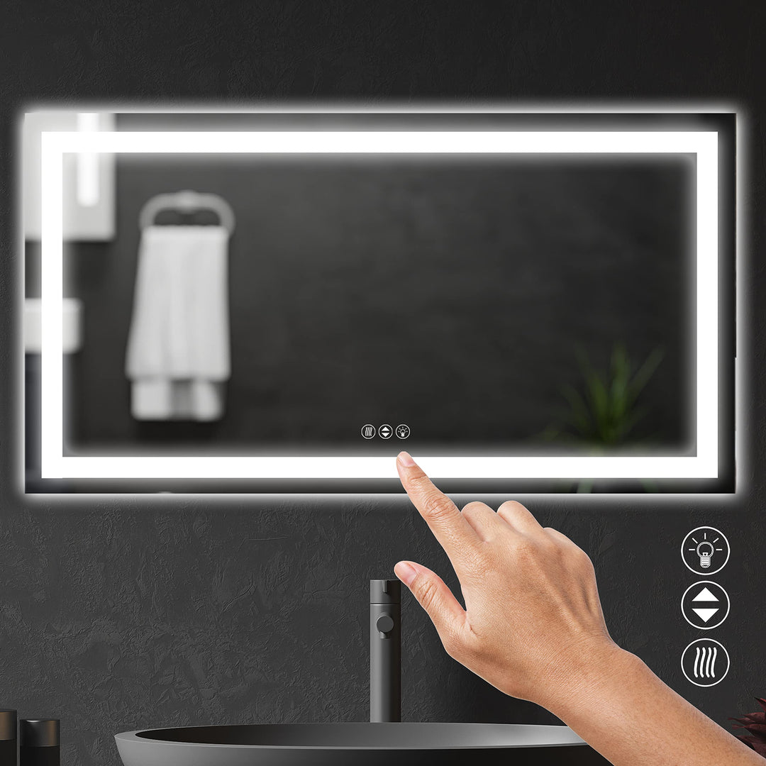 Prominence Home Luxury LED Bathroom/Wall Mirror with Front and Back Light 55x30 inches - Diamond Home USA