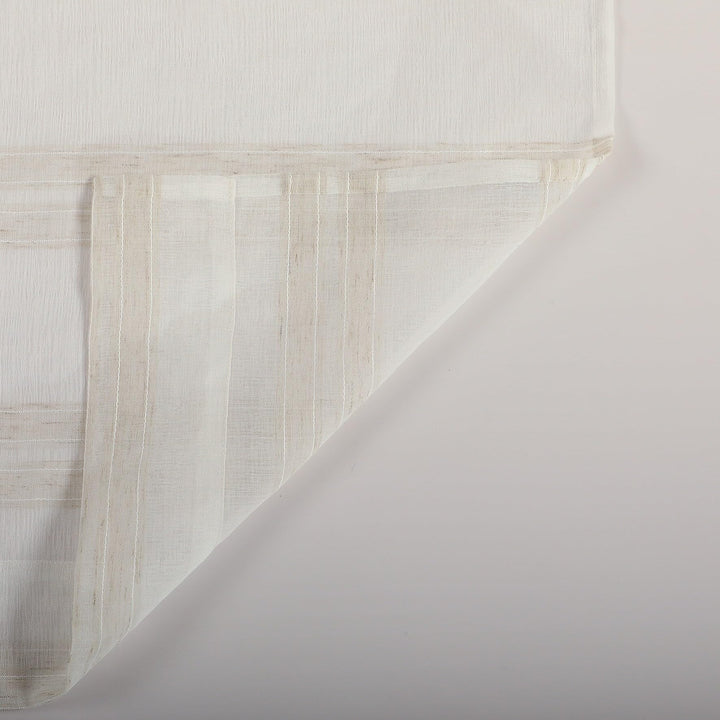 Set of 2 Woven Striped Curtain Panels 37" X 84" Beige Stripe Casual Shabby - Diamond Home USA