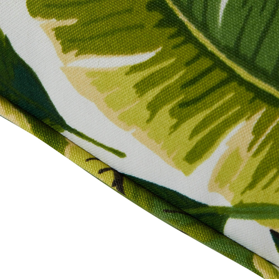 Palm Leaves White Outdoor 25-inch X 47-inch Deep Seat Cushion Set Green Tropical - Diamond Home USA