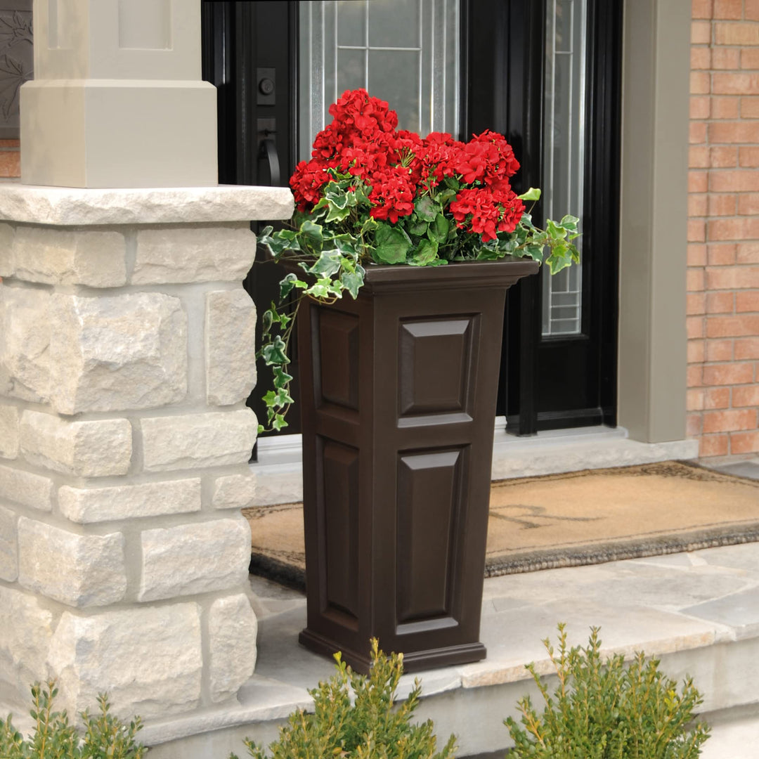 Mayne Nantucket 32in Tall Planter - Espresso - 16in L x 16in W x 32in H - - Diamond Home USA