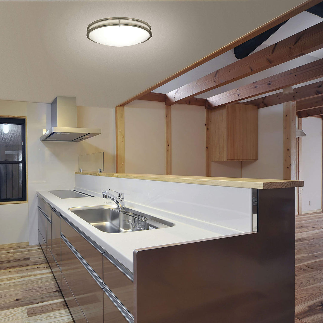 Nuvo 62/1037 Glamour LED Lighting Fixture 17" Flush Mount Brushed Nickel Finish - Diamond Home USA