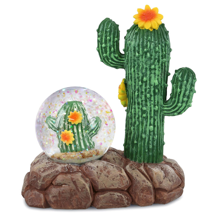 Cactus Snow Globe Figurine with Sparkling Glitter 45mm 3.5â€³lx2â€³wx4.3â€³h