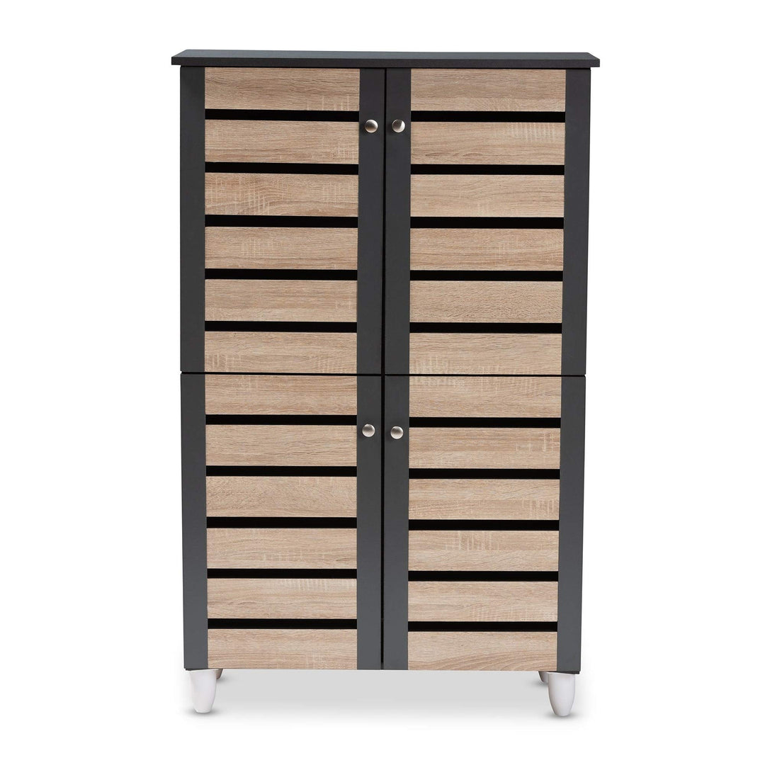 Contemporary Shoe Storage Cabinet Brown Modern Wood Includes Hardware - Diamond Home USA