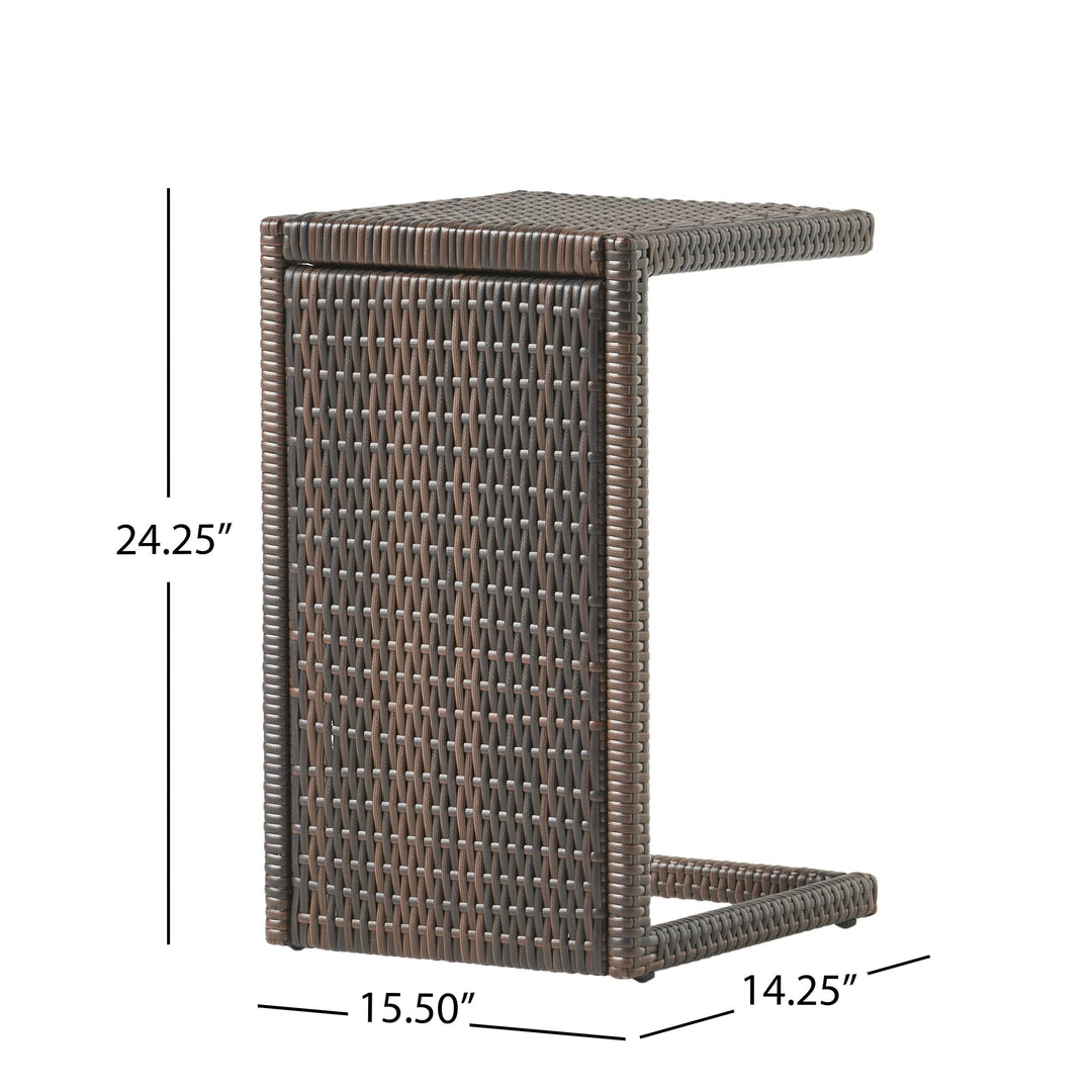 Christopher Knight Home CKH C-Shaped PE Accent Table Multibrown - Diamond Home USA