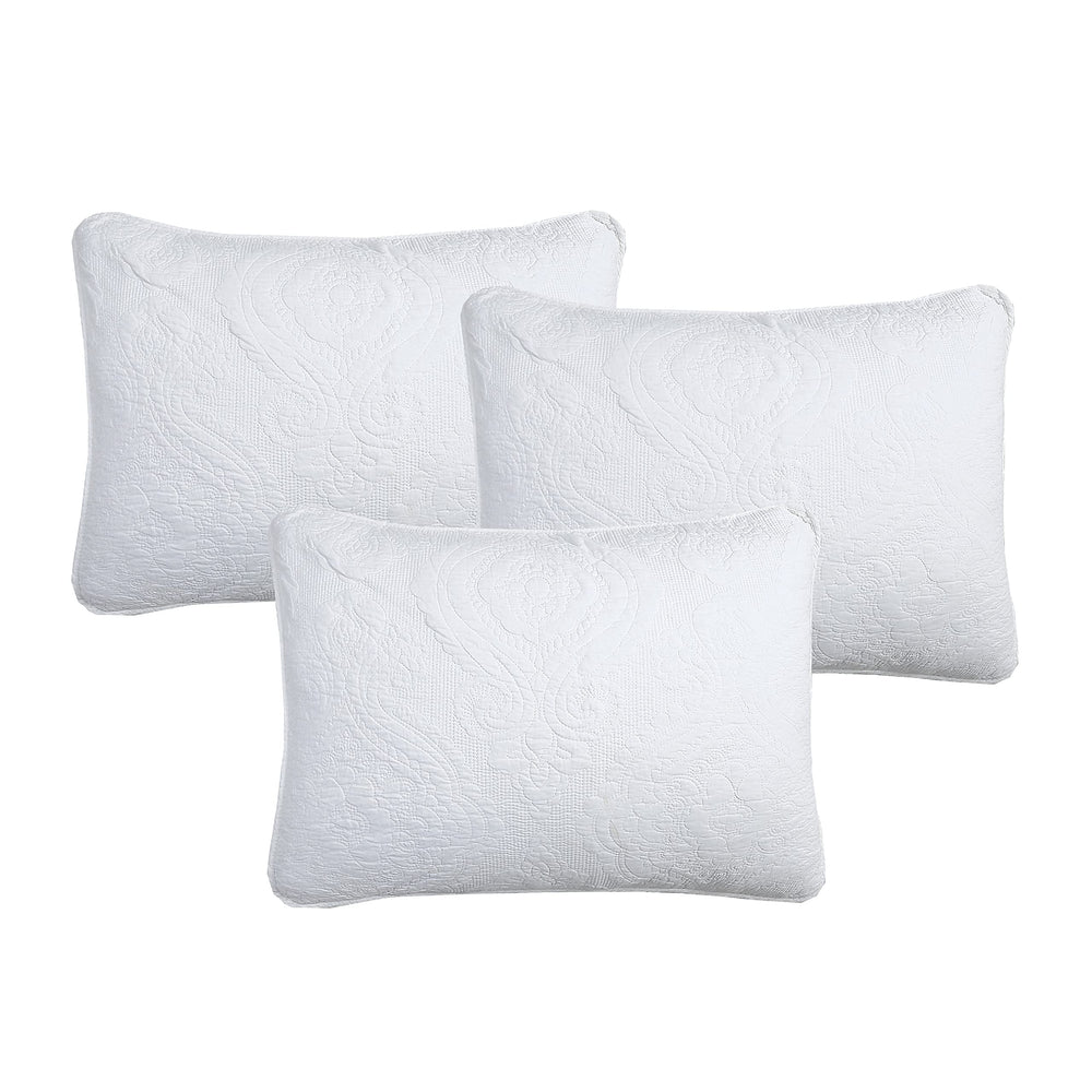Cozy Line Solid White Chic Medallion Floral 6 Piece Cotton Daybed Quilt - Diamond Home USA