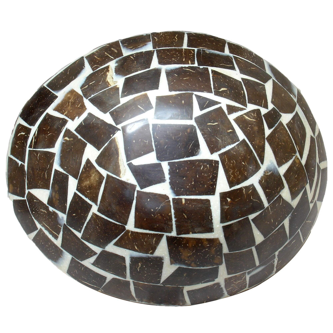 Handmade Natural Cinnamon And Coconut Shell Bowl (Indonesia) - White Brown - Diamond Home USA