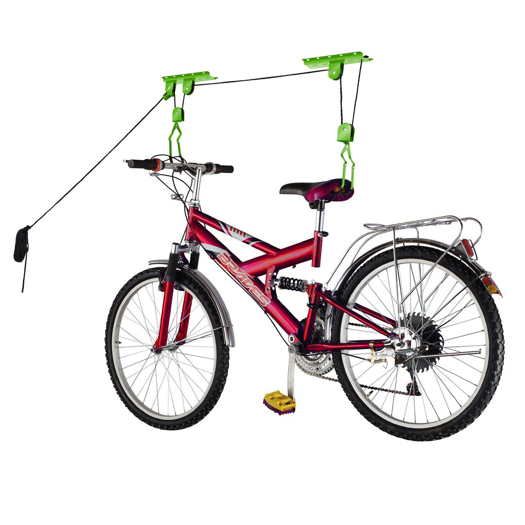 Bike Hanger - Overhead Pulley System with 100lbs Capacity for Bicycles and