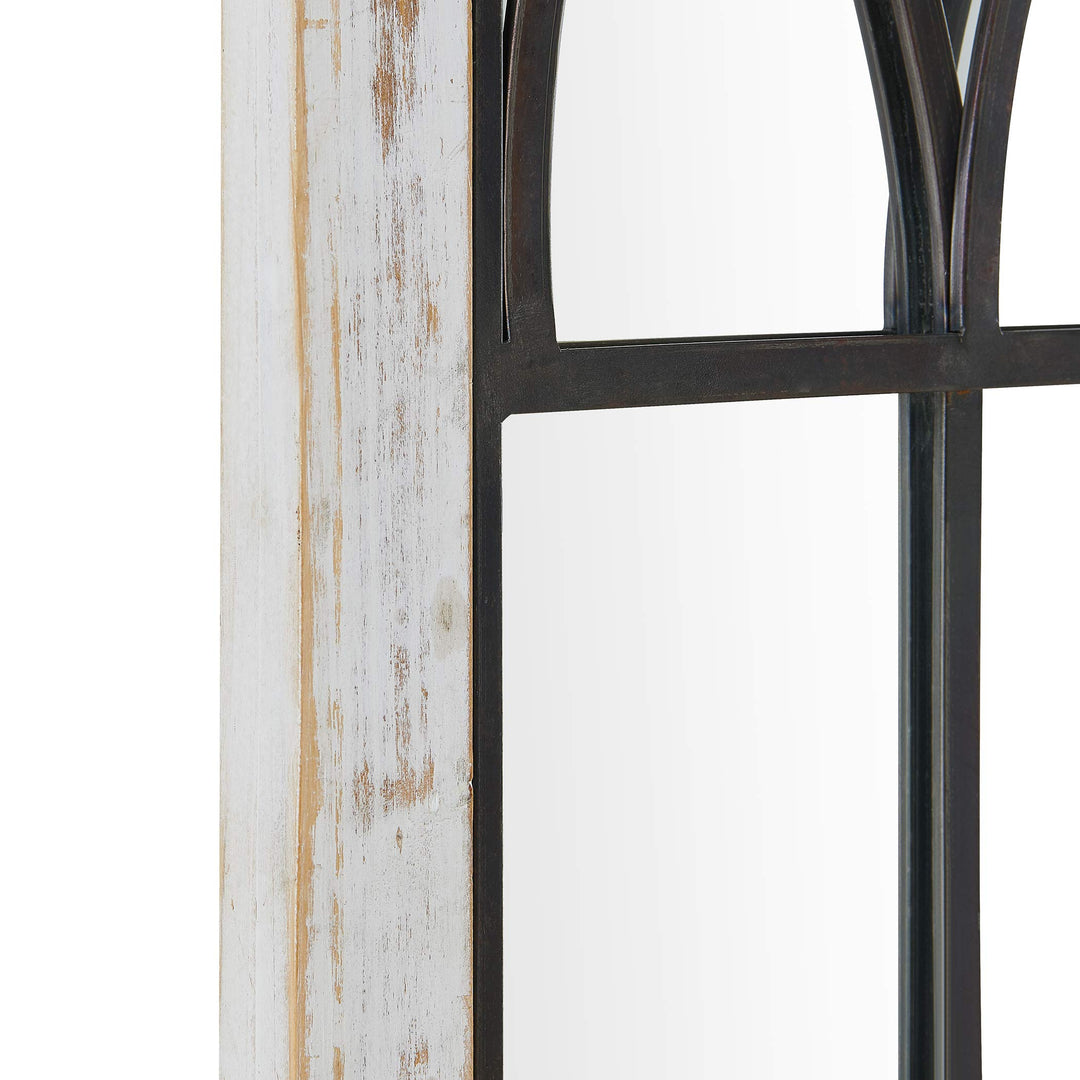 FirsTime & Co. White Vista Arch Wall Mirror Rectangular Wall Hanging Mirror - Diamond Home USA