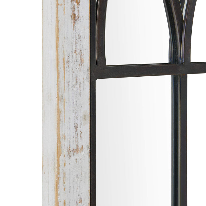FirsTime & Co. White Vista Arch Wall Mirror Rectangular Wall Hanging Mirror - Diamond Home USA