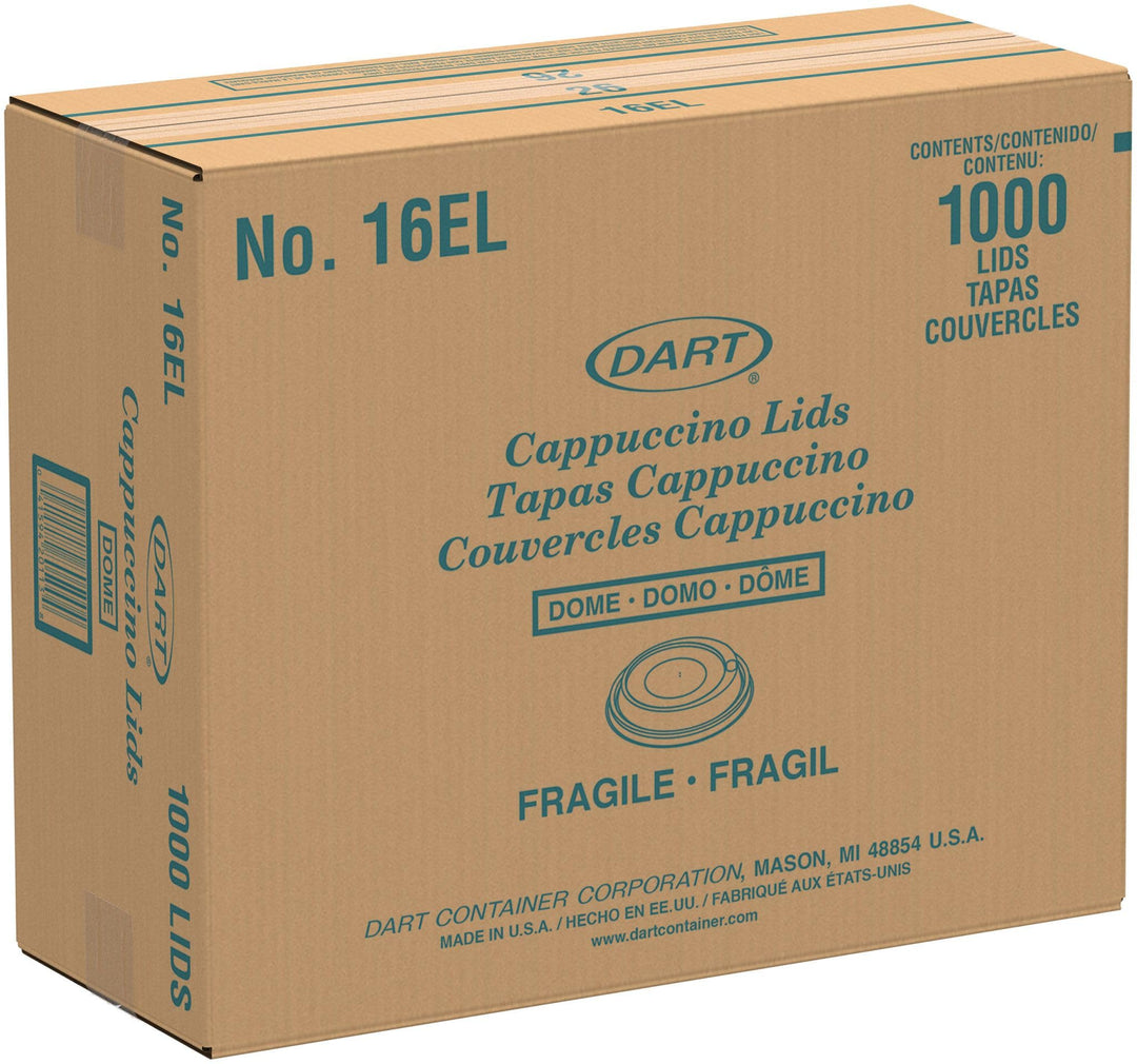 DART 16EL White Cappuccino Plastic Lid Fit For Hot/Cold Foam Cup - Diamond Home USA