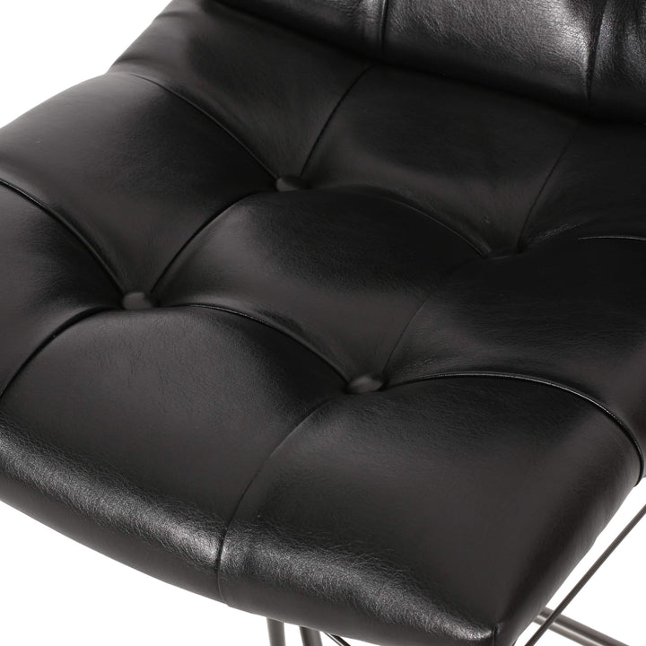 Christopher Knight Home Pineview Tufted Barstools - Midnight Black/Gun Metal - Diamond Home USA