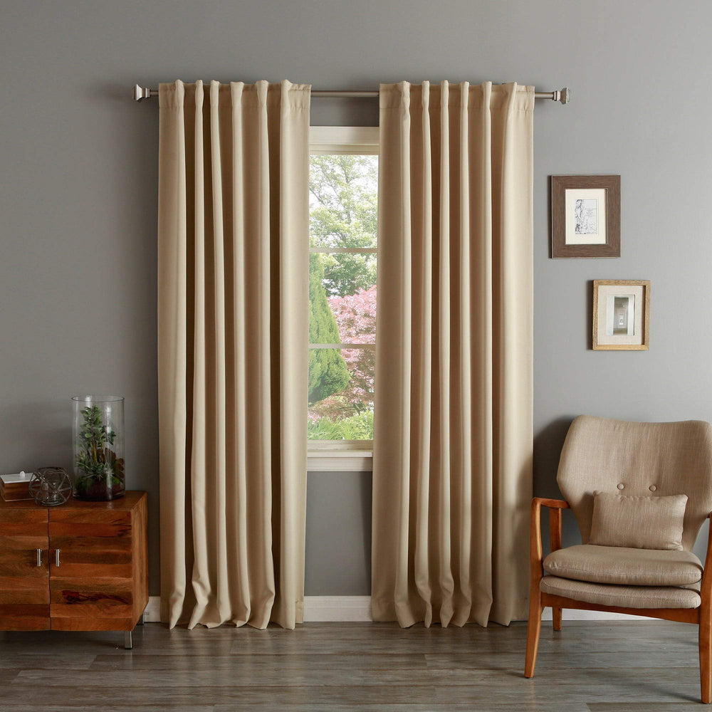 Aurora Home Solid Insulated Thermal Blackout Curtain Panel Pair - 52 x 120 Royal - Diamond Home USA